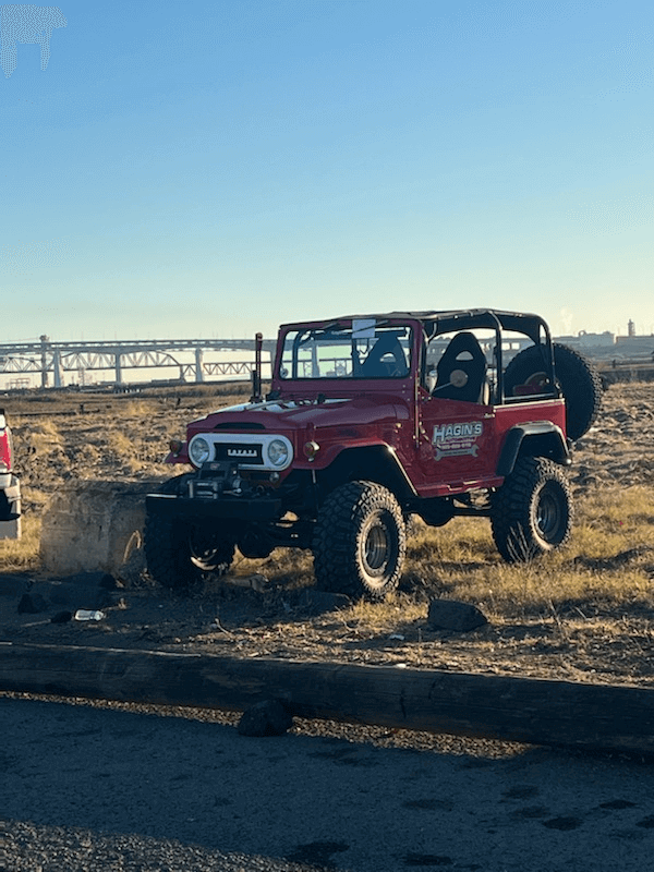 Red vehicle