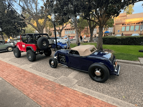 Two vehicles parked next to each other