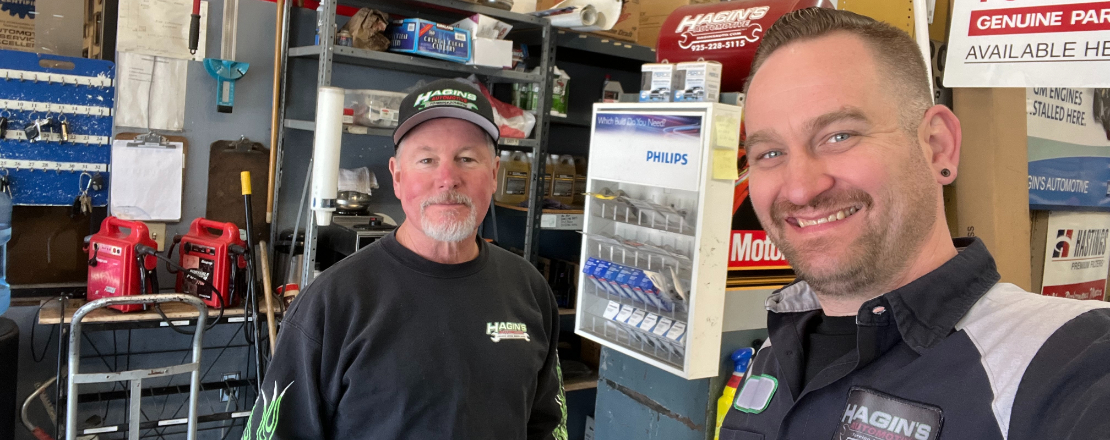 Two Staff Members in the Garage | Hagin's Automotive