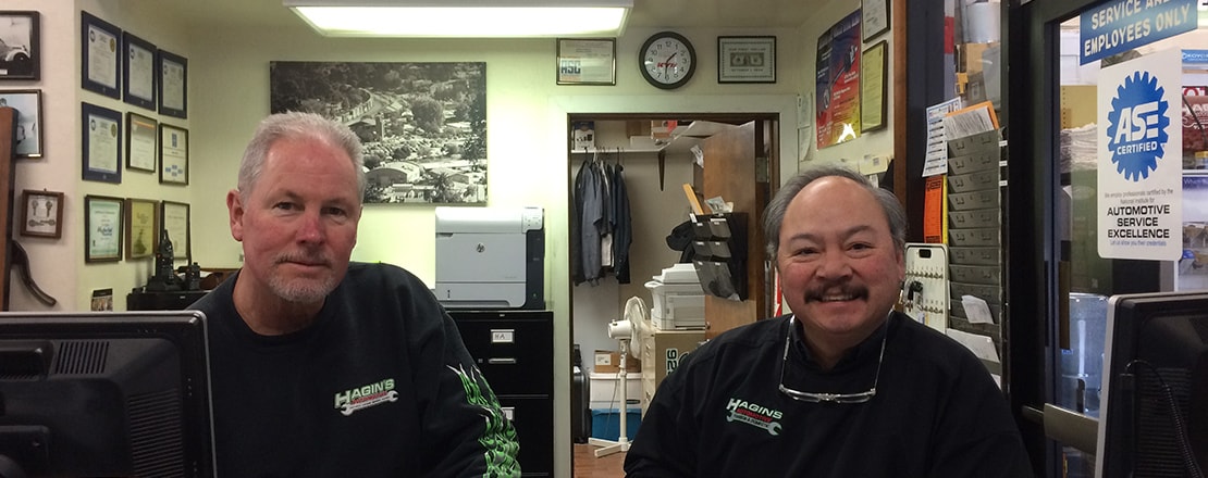 Two Staff Members In the Office | Hagin's Automotive